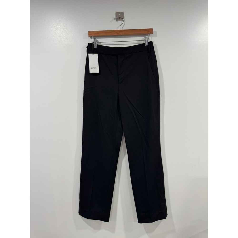 NWT Lardini Women Black Dress Trousers Straight Leg Size IT38 US8